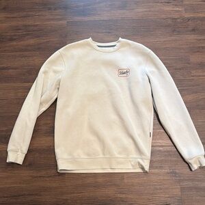 VISSLA Cream Crewneck Sweater with Ribbed Details